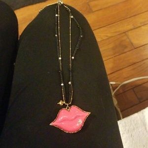 Betsey Johnson lip necklace