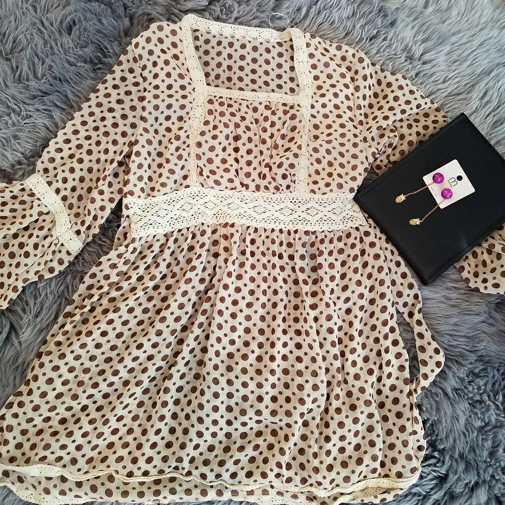 Vintage Style Polka Dot Blouse