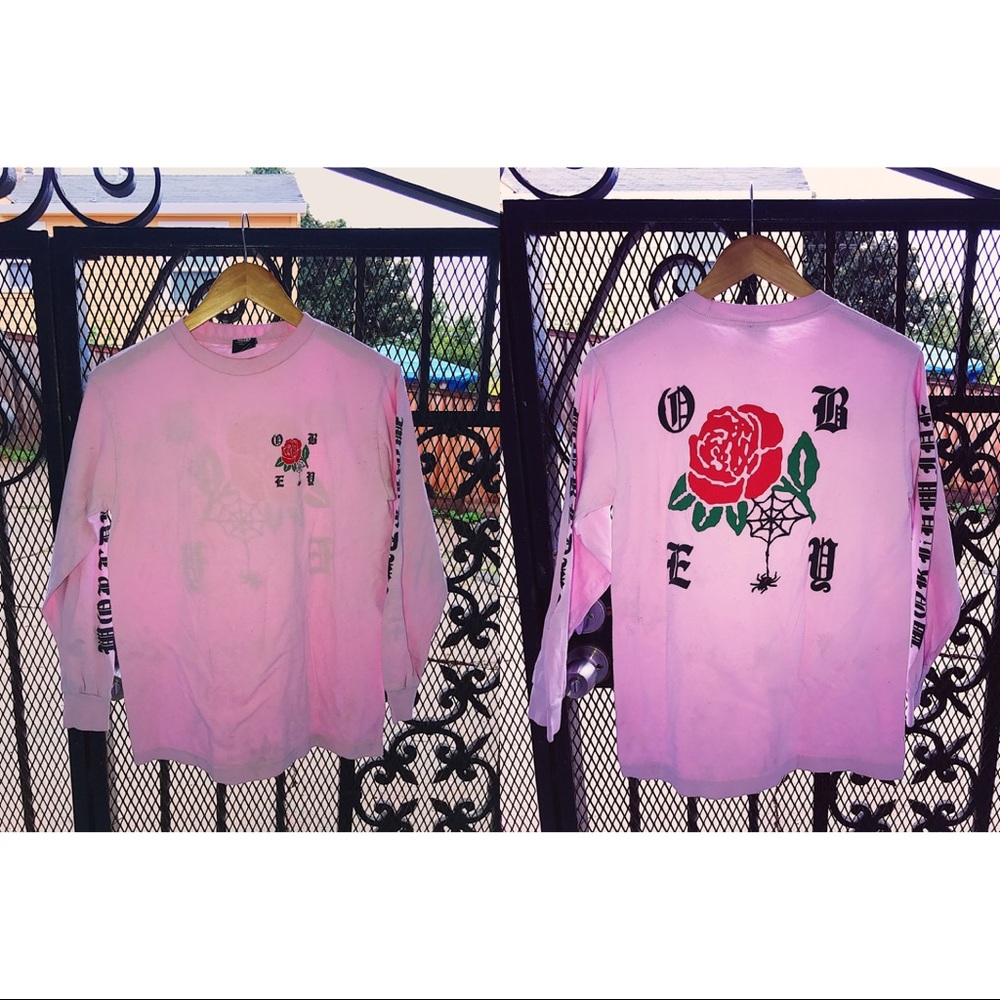 Rose pink obey shirt