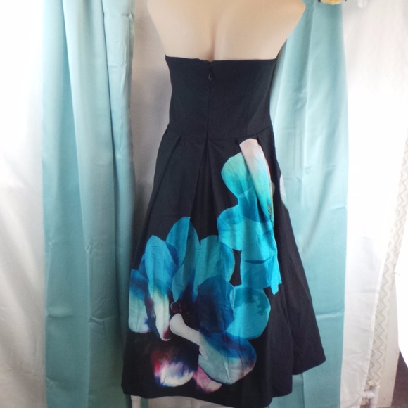 Floral Printed Fit Flare Dress Pockets Plus Midi - Picture 4 of 8