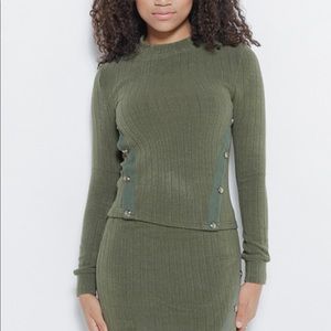 Just Intentional Knit Top- Olive Green