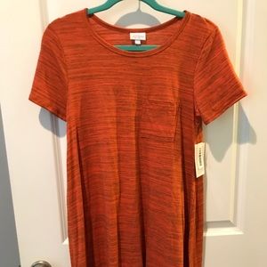 NWT Lularoe Carly dress. Heathered Burnt orange XS