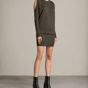 All saints reya dress charcoal small