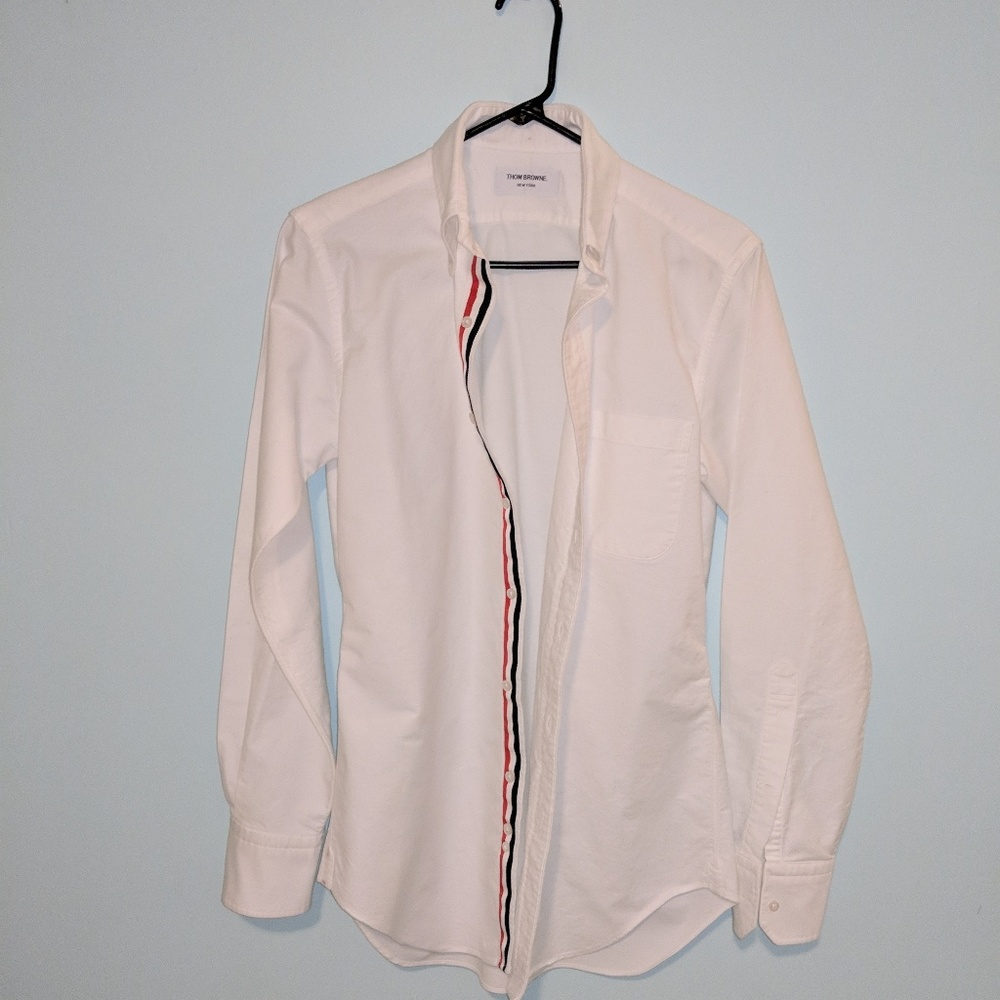 Thom Browne long sleeve oxford white shirt