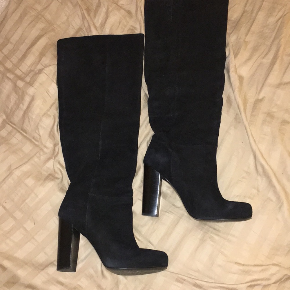 Nine West Black Suede Knee High Boot in size 9.5
