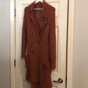 Free People Cable Long Sweater