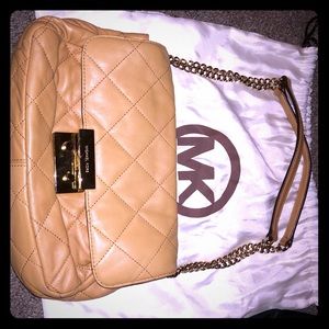 Michael kors large quilted leather shoulder bag