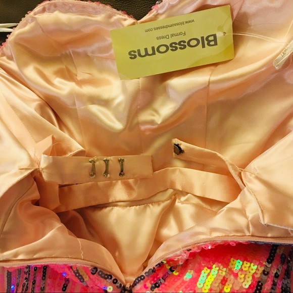 Sequin Ombré Tulle Prom Dress - Picture 6 of 8