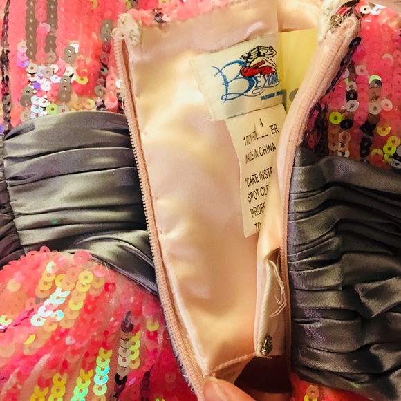 Sequin Ombré Tulle Prom Dress - Picture 8 of 8