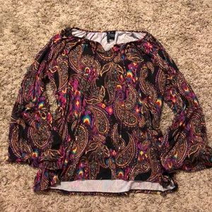 Bell sleeve paisley blouse