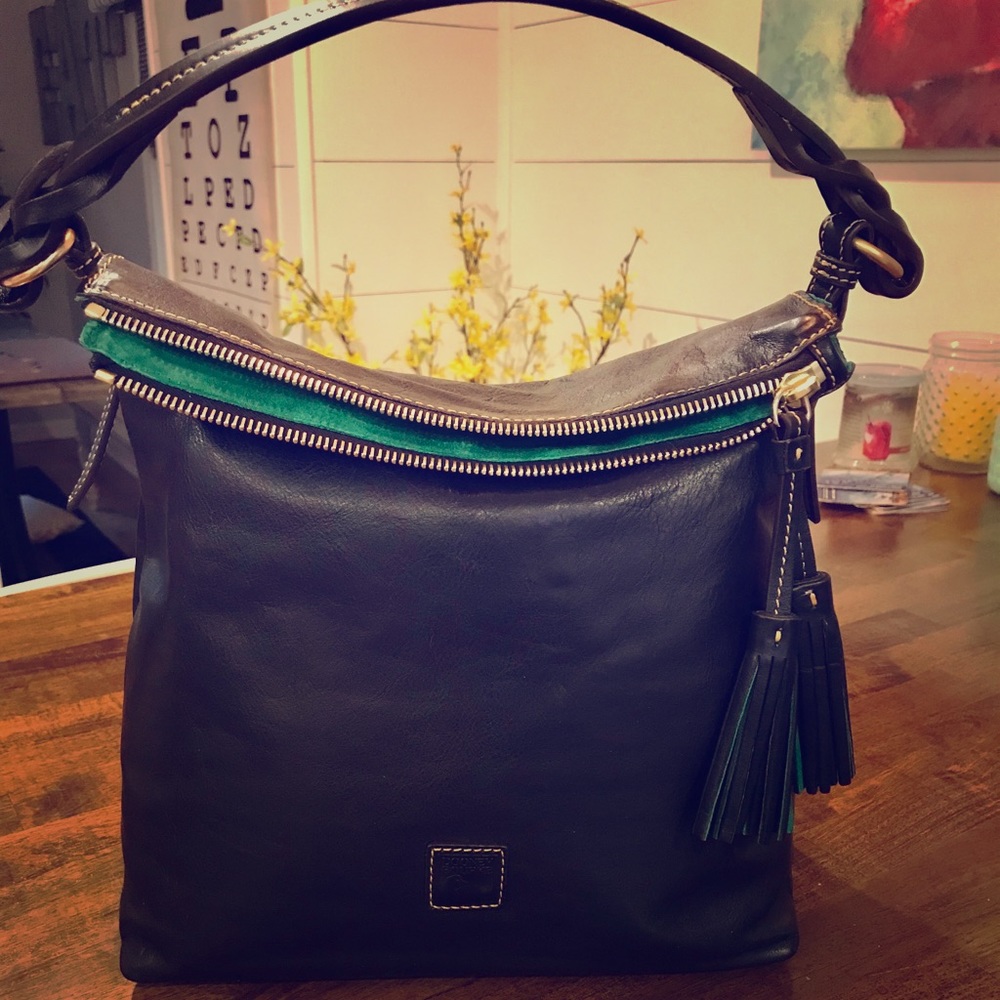 Dooney & Bourke Black Florentine Small Sloan