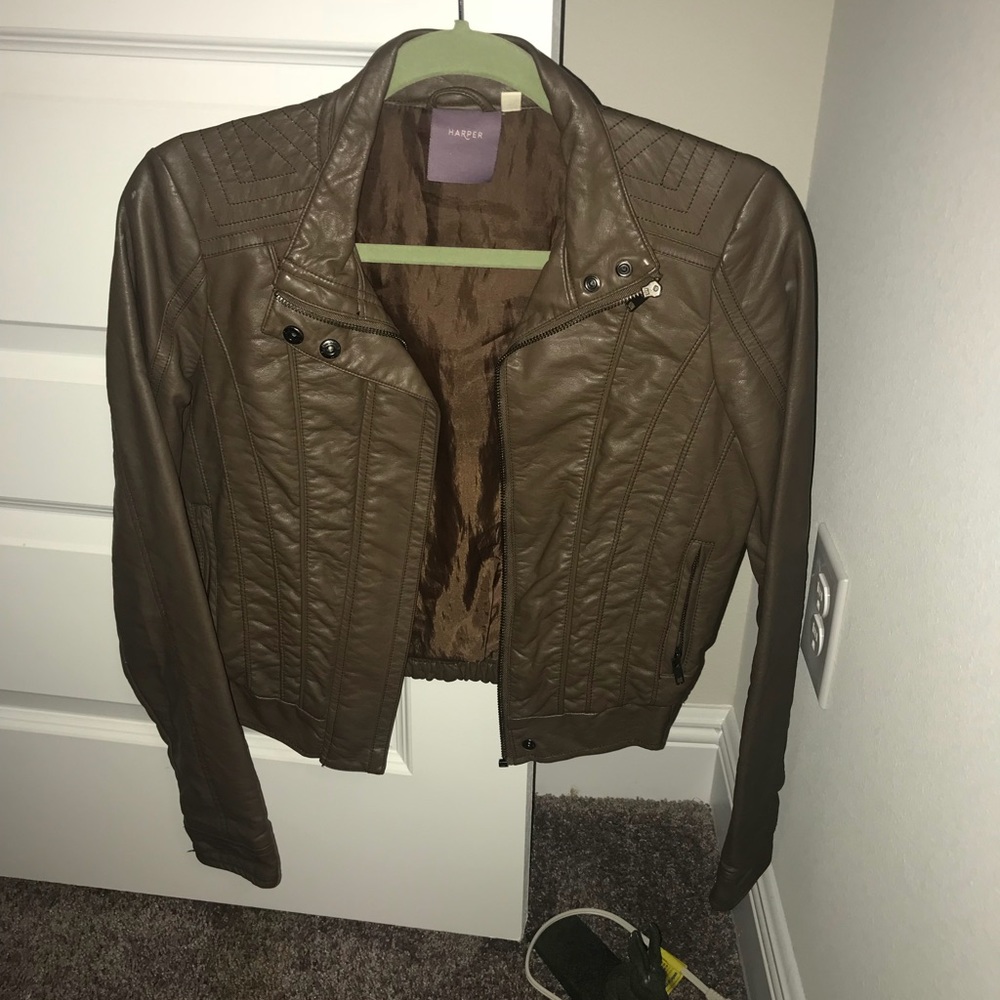 Brown leather jacket