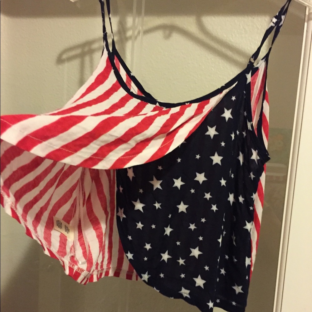 Stars & Stripes Split-Back Crop Top