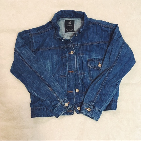 Fitted cropped denim jacket - Picture 1 of 3