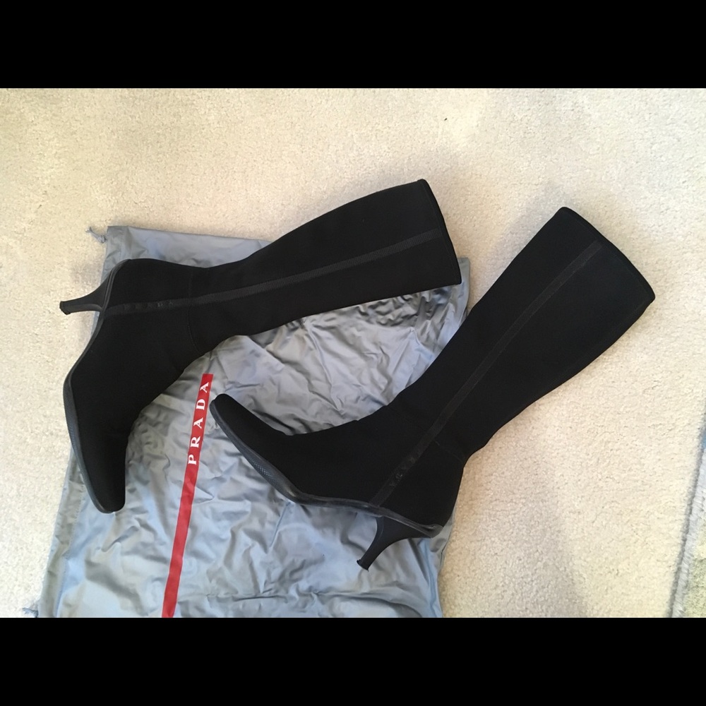Authentic Prada nylon tall boots
