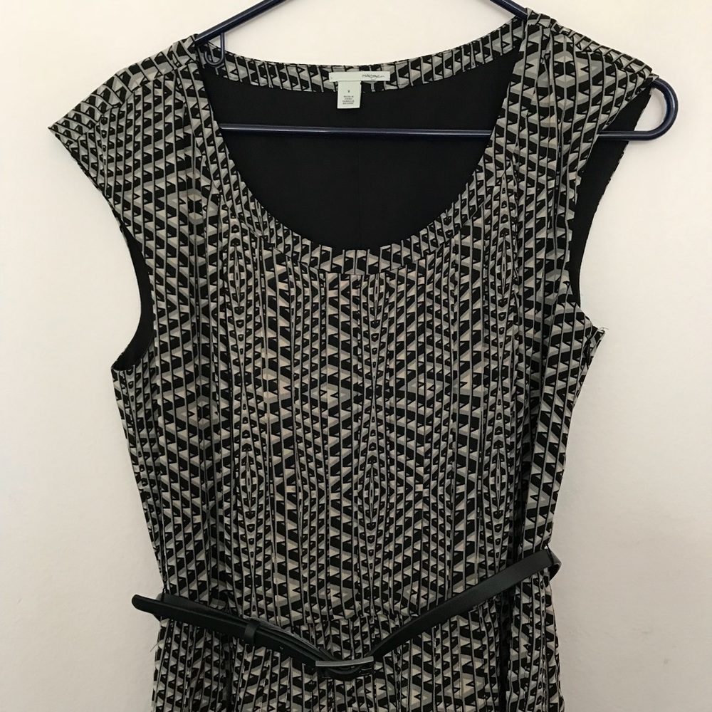 Halogen pleated Dress with thin belt