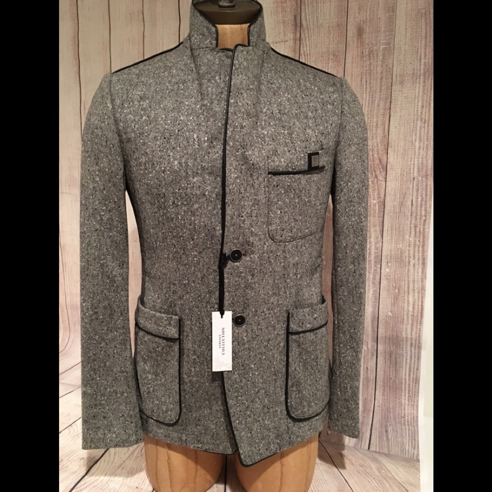 Versace Collection Blazer Lambswool&Leather 38/48