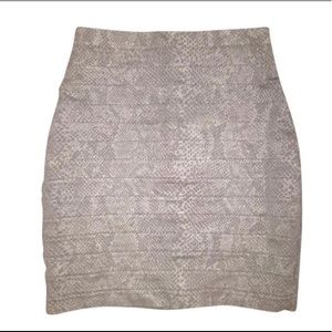 Express Metallic Snakeskin Bandage Skirt