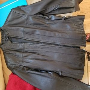 Context leather jacket