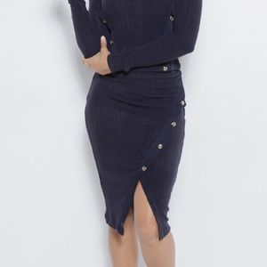 Just Intentional Asymmetric Knit Skirt Olive Green