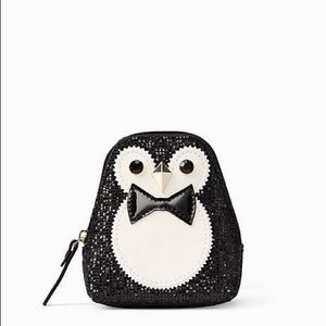 Kate Spade Penguin Black Sparkley Coin Purse