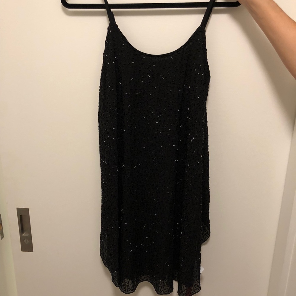 Black sequin tank dress