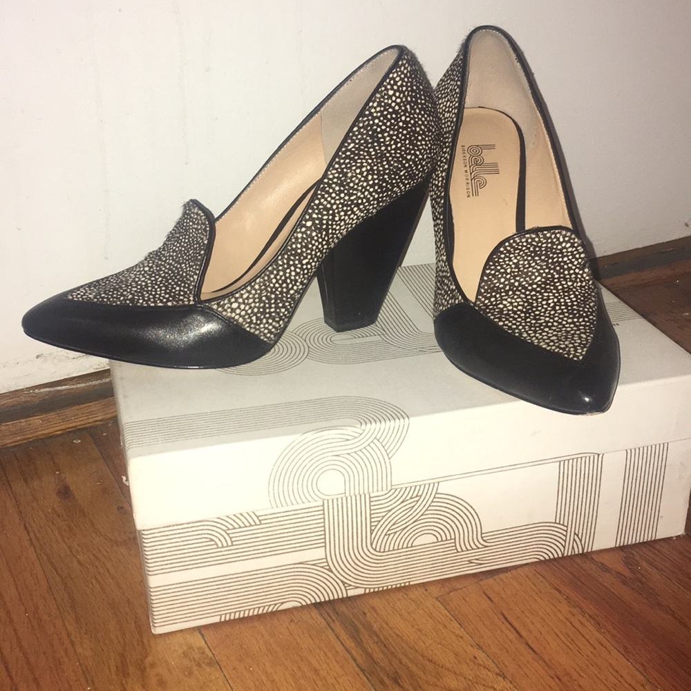 Siegerson Morrison belle black&white pony pumps.