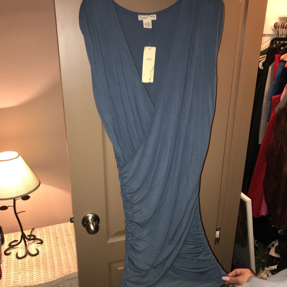 BOGO bundle for offer! Topin Dusty Blue Wrap Dress
