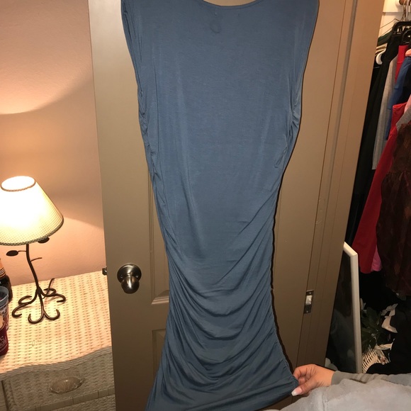 BOGO bundle for offer! Topin Dusty Blue Wrap Dress - Picture 2 of 7