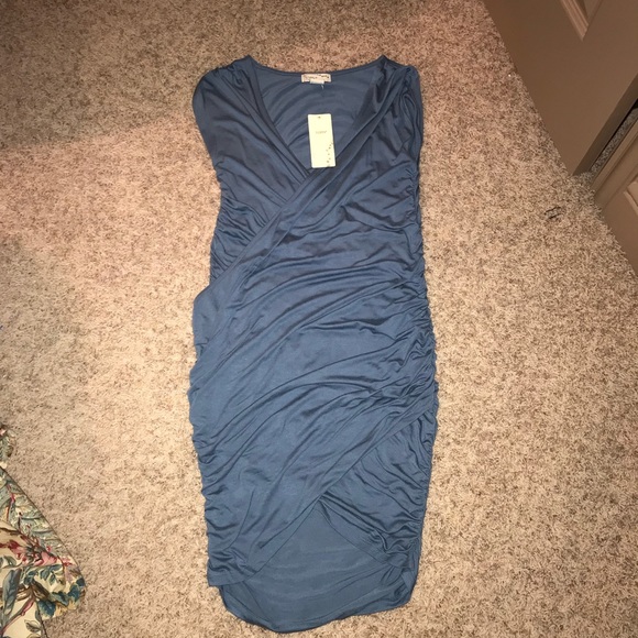 BOGO bundle for offer! Topin Dusty Blue Wrap Dress - Picture 5 of 7