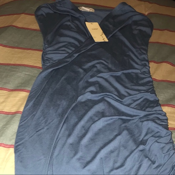BOGO bundle for offer! Topin Dusty Blue Wrap Dress - Picture 7 of 7