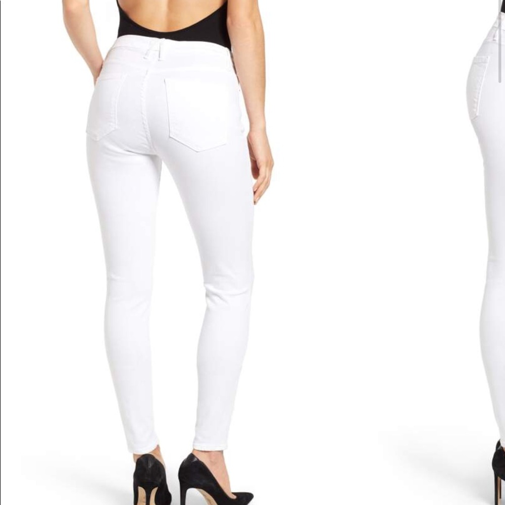 Good American white distressed Good Legs jeans