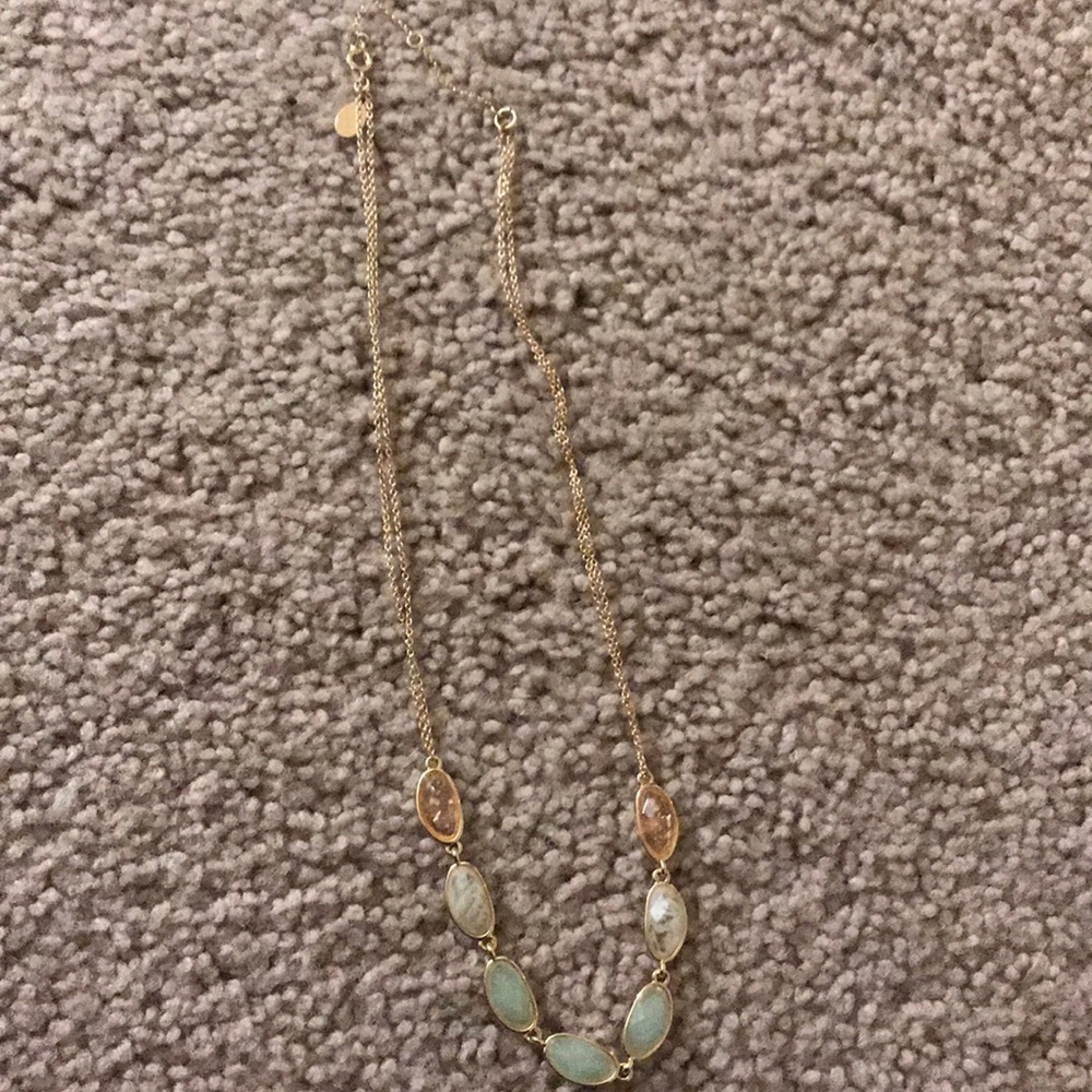 Gold necklace w/ pastel stones