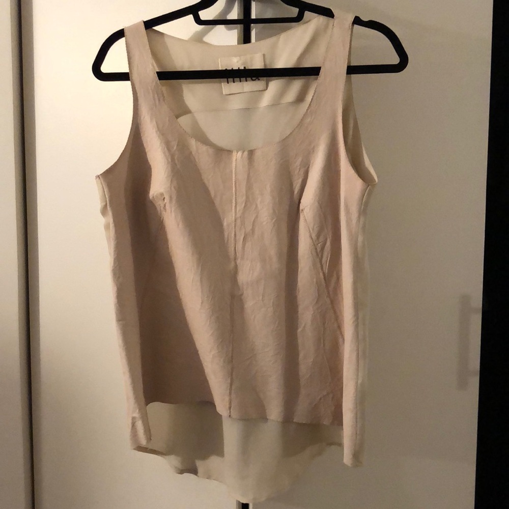Beige leather blouse