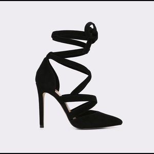 Fun lace up black heels