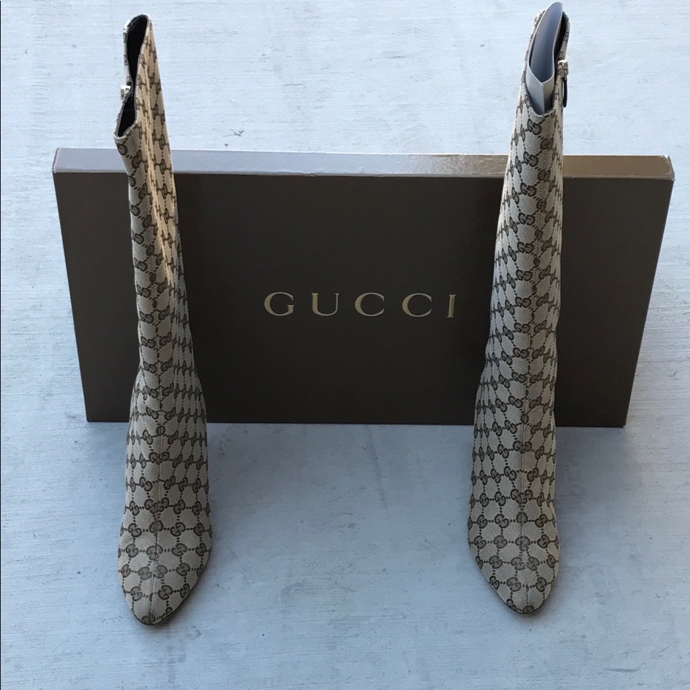 Authentic Gucci Knee High Canvas Boots