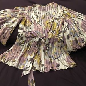 Sheer floral silk top
