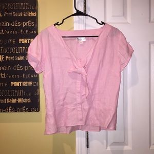 LOFT  pink linen shirt 10