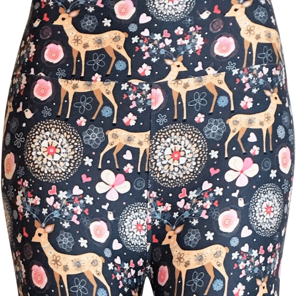 Spring Deer Leggings, Buttery Soft, Tall & Curvy