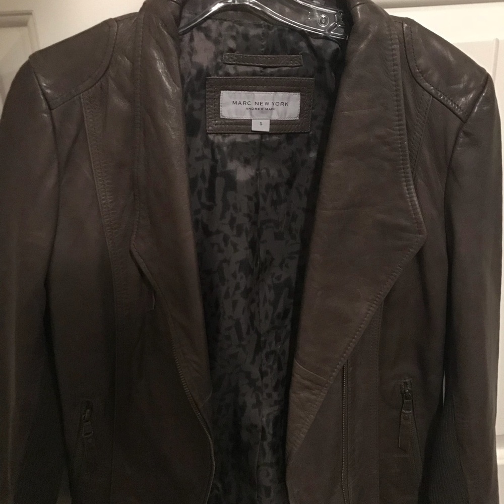Brown leather jacket