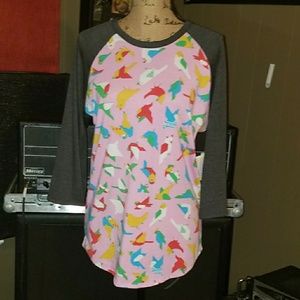 Lularoe Randy Tee Bird Print