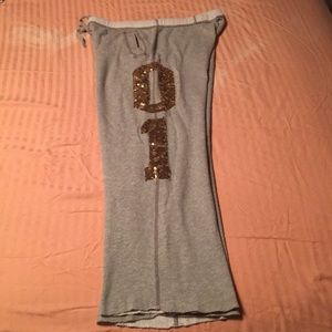 PINK grey sweatpants size L