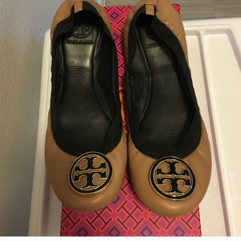 9.5 Tori Burch flats, gently used condition.