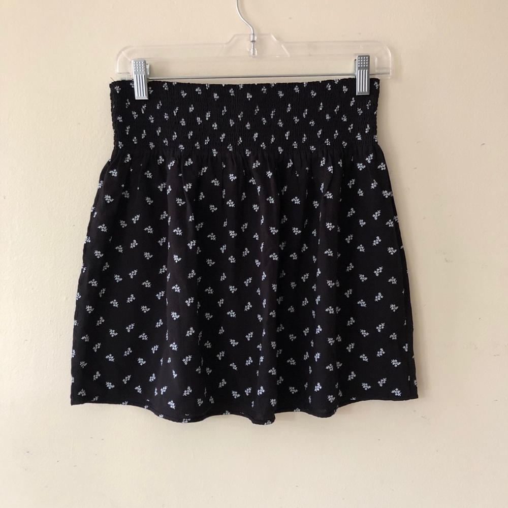 Black floral skirt
