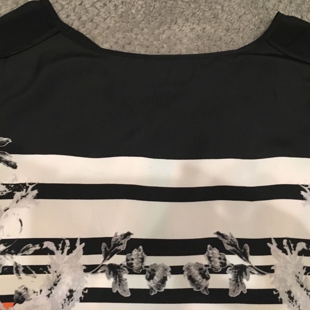 Silk shirt with sheer and floral design