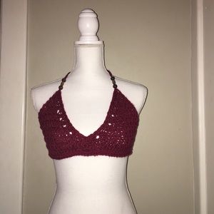 Beaded crochet crop top