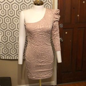 One shoulder long sleeve dress