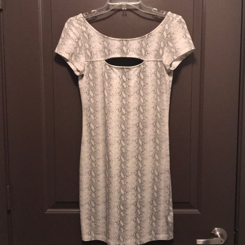 Snake skin print mini dress