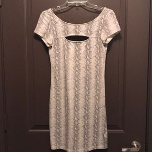 Snake skin print mini dress