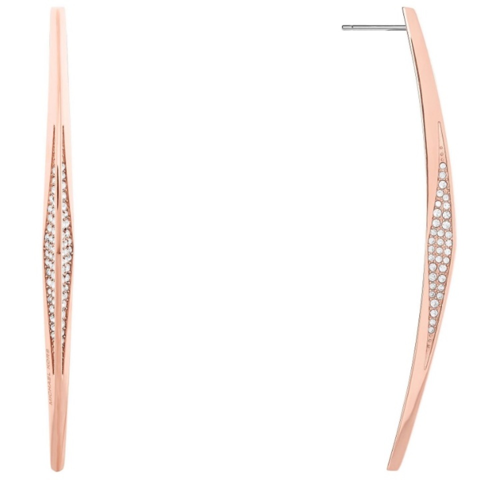 MK Rose-Gold Pave Stick Earrings - Picture 1 of 2